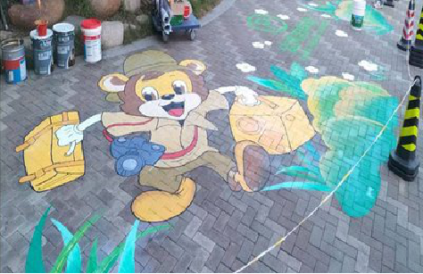 山阳夏季画地面彩绘会遇到的问题