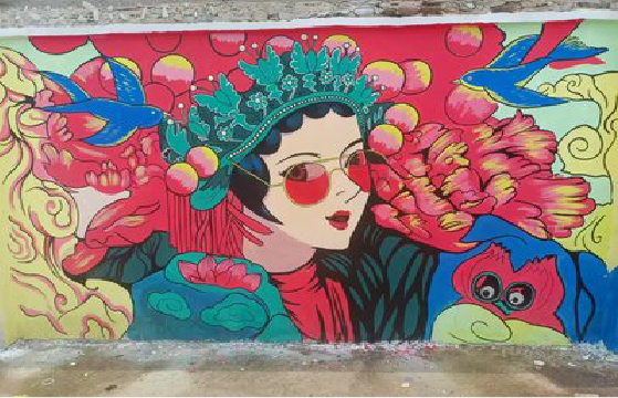 山阳墙体彩绘-网红墙