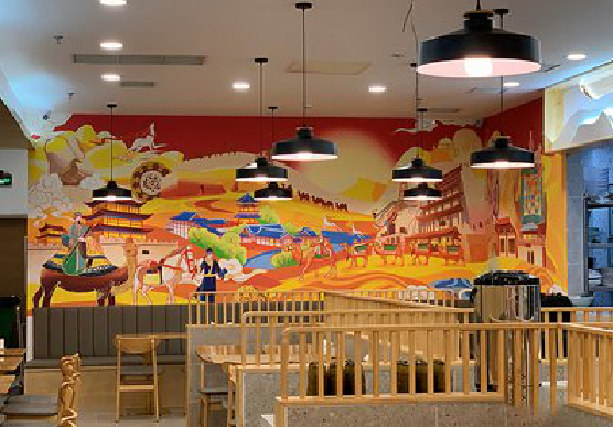 山阳商业空间彩绘介绍。