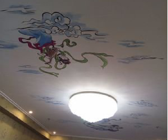 山阳如何快速绘制天花板上的手绘墙？