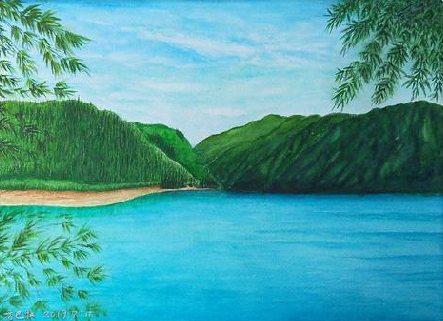 山阳在墙绘中，如何绘画绿水青山？